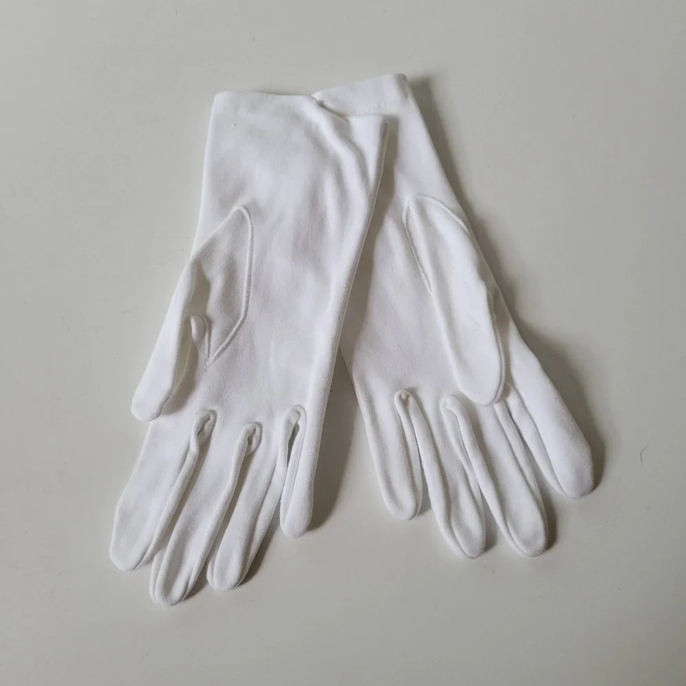 Vintage Hansen Suede Supreme White Wrist Gloves Ceremonial Cottagecore Wedding
